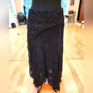 Ungaro Fever Black Maxi Sheer Skirt size small